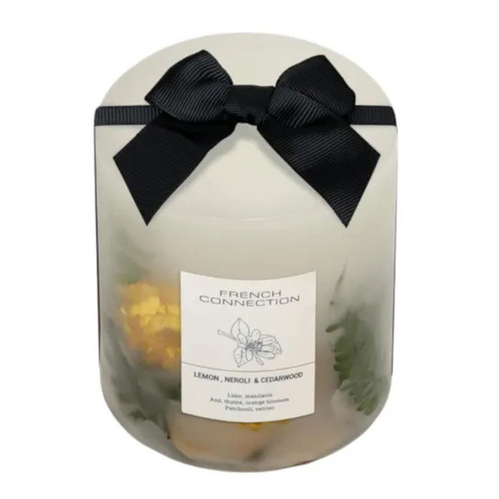 French Connection Lemon, Neroli & Cedarwood Pillar Candle 9.5cm x 10.5cm Extra Image 2